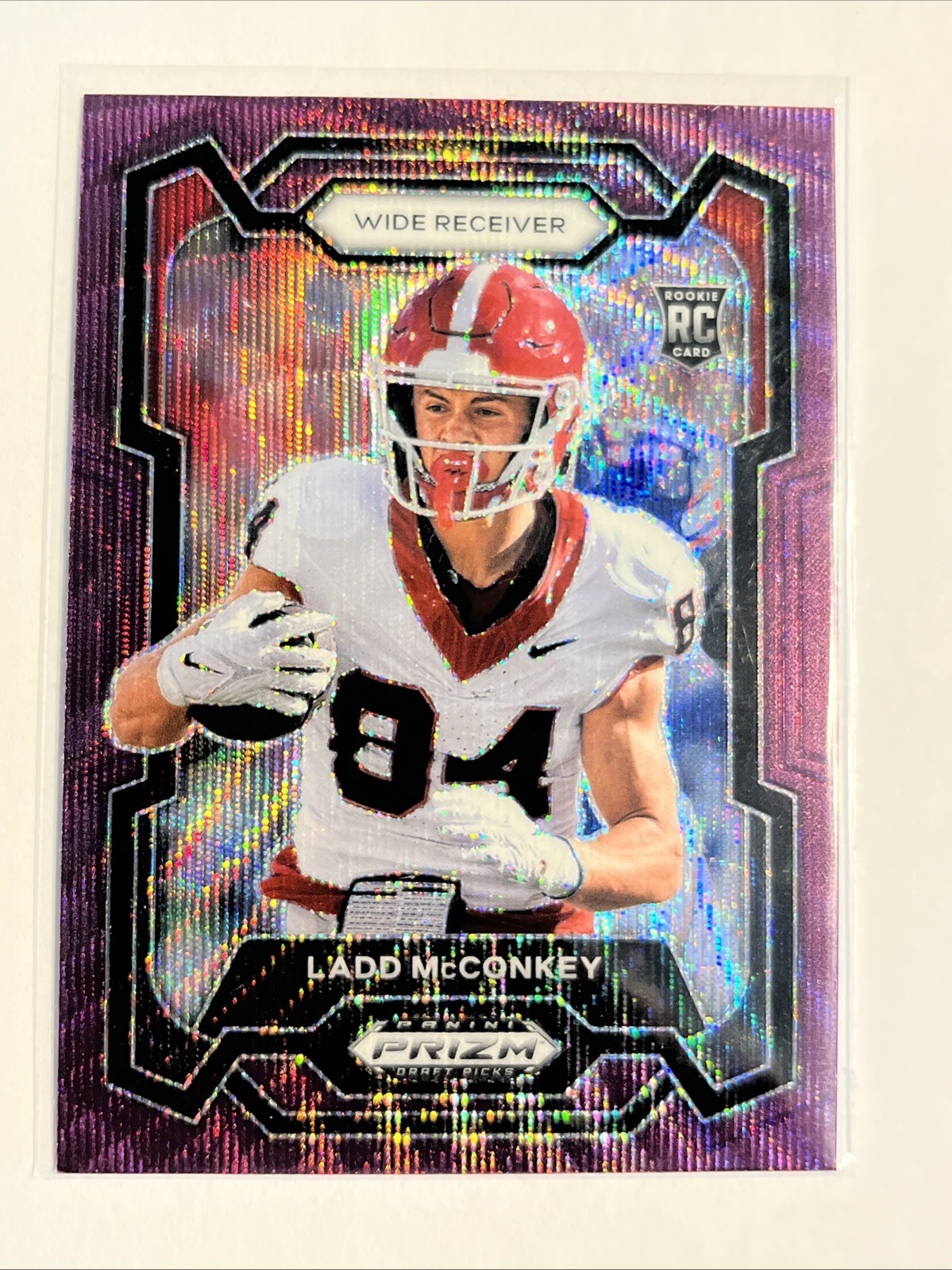 2024 Prizm Draft Picks Ladd McConkey Purple Wave RC