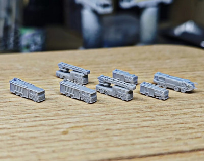 1/700 1/600 1/500 1/400 1/350 Civil Fire Truck Set (8 units in 4 models)-Y