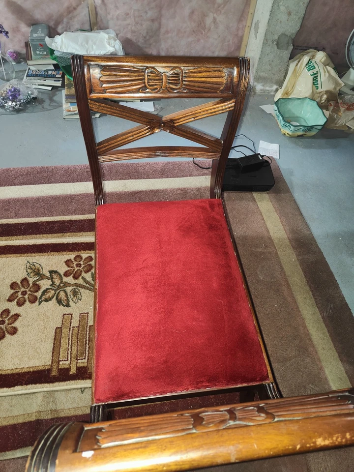  Regency Stools Seats in Mahogany Day Chair - Image 2 of 4