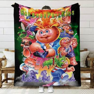 Retro Cartoon Funny Character Flannel Blanket Vintage Style Throw