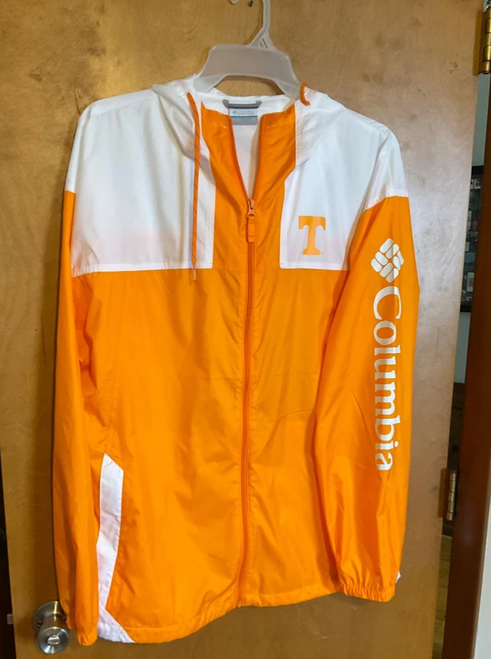 Tennessee Volunteers Columbia Full Zip Windbreaker Men XL + Orange UT Shirt XL - Image 2 of 3