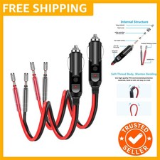12V Cigarette Lighter Plug Set with 15A Fuse Reliable Power Connection