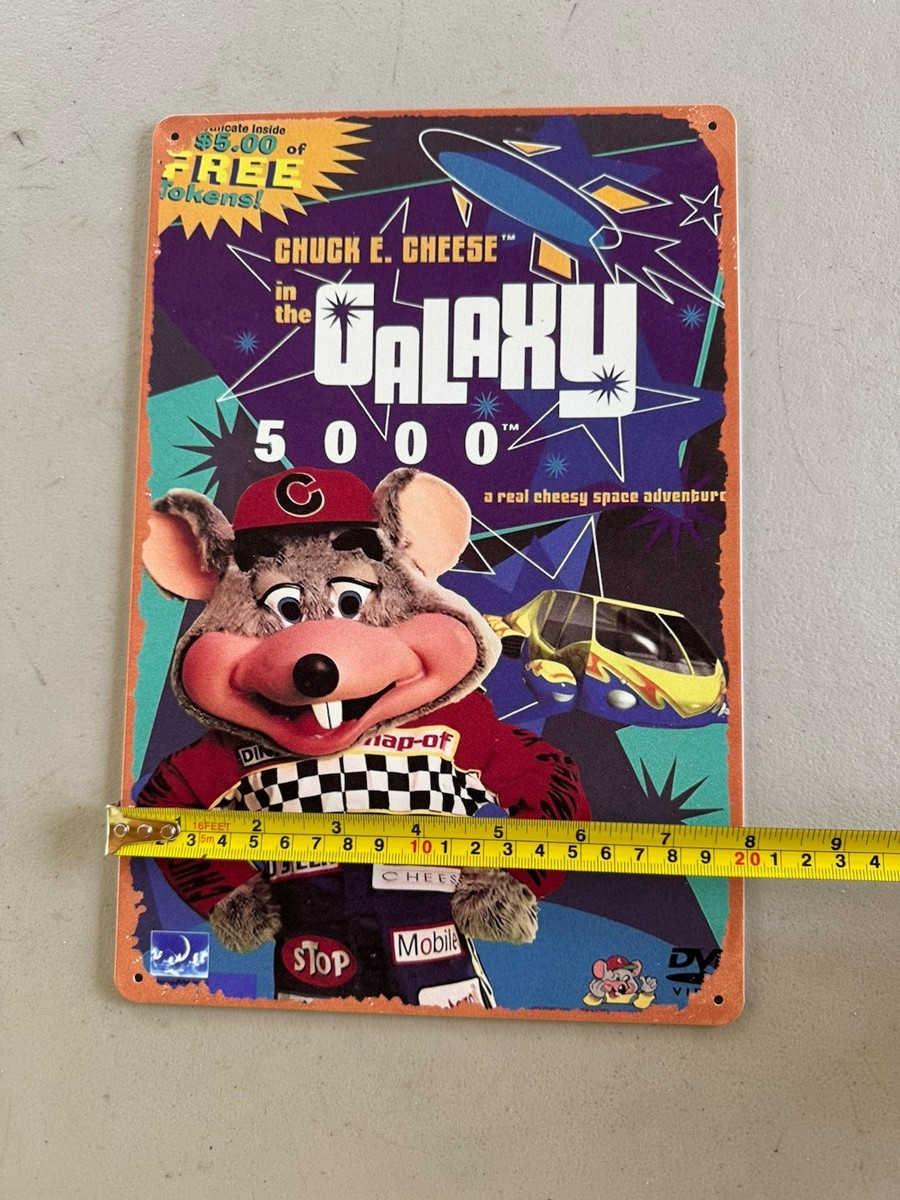 Chuck E Cheese CEC Galaxy 5000 Pizza Metal Sign Mancave Showbiz