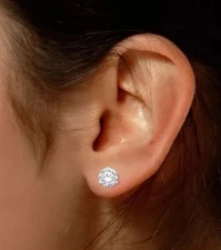 14Kt Gold 3 Prong Martini 1.20Ct Lab Grown Diamond Stud Earrings