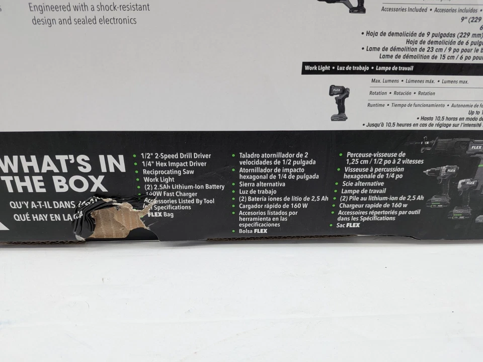 Flex FXM401-2A 4 Combo Kit Impact Driver, Recip Saw, Drill/Driver & Light | New - Image 3 of 4