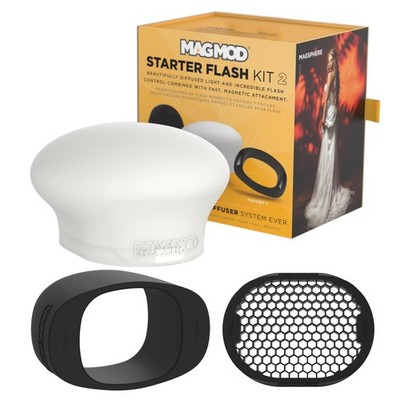 MagMod Starter Flash Diffuser Kit 2, MagSphere, MagGrid, Includes Black