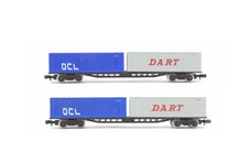 2 x Graham Farish  N Gauge Flat Wagon with 2 X 30’ Containers