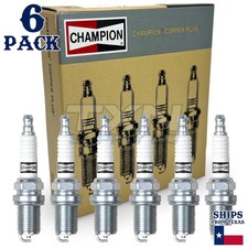 6 Pack Champion Copper Plus Spark Plugs for 2005-2009 Chevrolet Equinox 3.4L