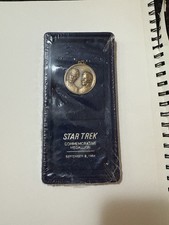 Vintage 1966 Star Trek Commemorative Medallion Kirk & Spock. Original Packaging!
