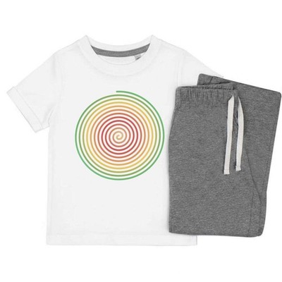 Kinder Nachtwäsche-/Pyjama-Set ''Bunte Konzentrische Spirale'' (KP056351)
