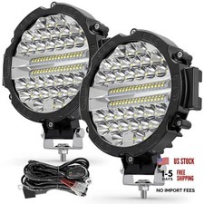 2PCS 201W Led Pod Lights, 7 Inch Round LED Light, 21000lm Off Road Lights
