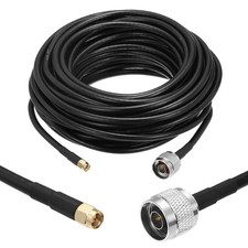 KMR/LMR240 Low-Loss Coaxial Extension Cable, 50Ohm 50Ft SMA Male to N-Type Male