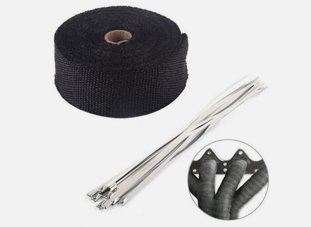 Bande thermique isolante collecteur échappement ruban anti chaleur 10m 5cm