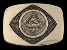 SE15158 VINTAGE 1970s WILLAMETTE SALMON QUEST FISHIGN SOLID BRASS BELT BUCKLE