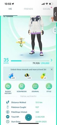Pokemon Go (Stufe 35) Shiny Flabebe Gelb (10 Shinys)