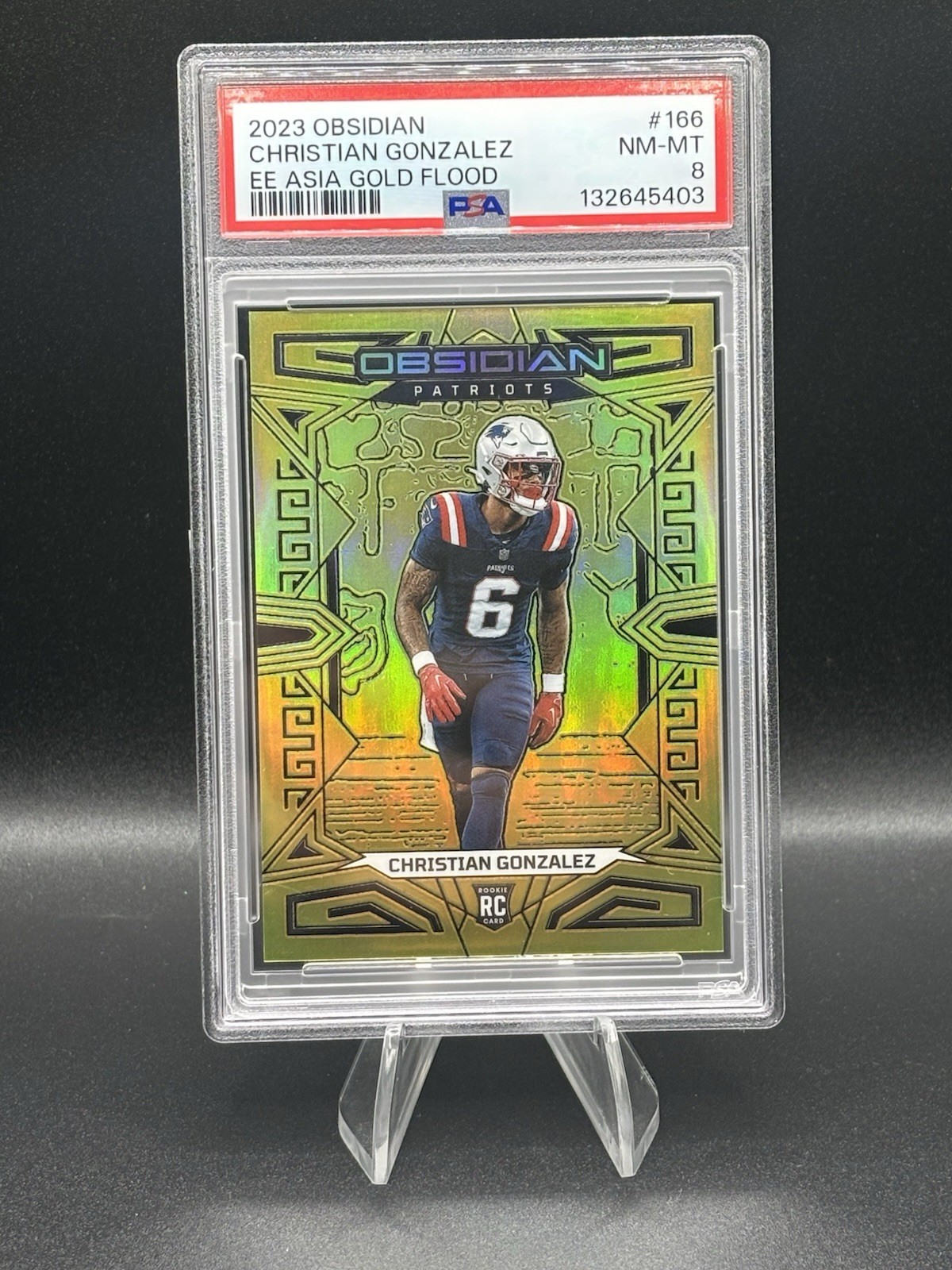 2023 Panini Obsidian Christian Gonzalez Gold Flood Etch Rookie Card /10