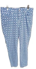 Tommy Bahama Denim Wm. Skinny Ankle Pants 30x28 Blue Violet Petal Print TW117006