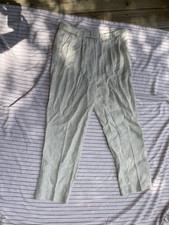 & Other Stories Women’s Beige Solid Linen Pleated High Rise Straight Pants 12