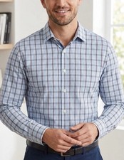 Banana Republic Plaid Cotton Button-Up Shirt Blue Long Sleeve Size Men  s M NWOT