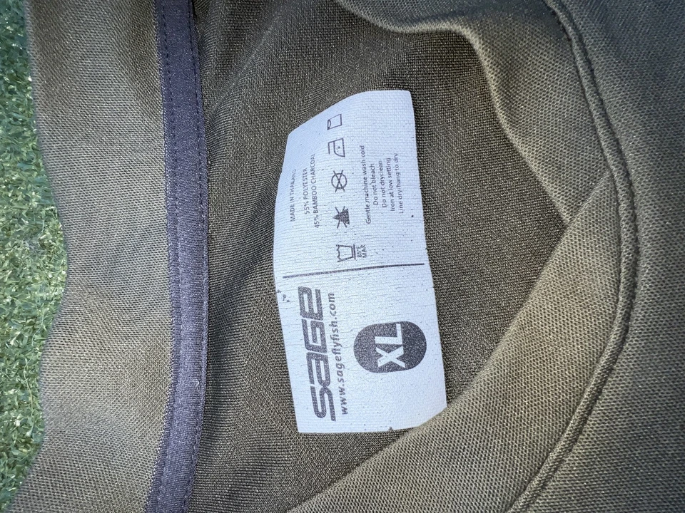 Camisa Pullover Sage Para Hombre Extra Grande Verde Manga Larga Rendimiento Pesca Top Foto 2 de 4