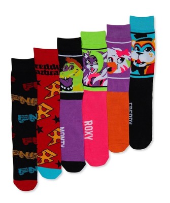 Five Nights at Freddy's Security Breach Mens 6 Pack Crew Socks