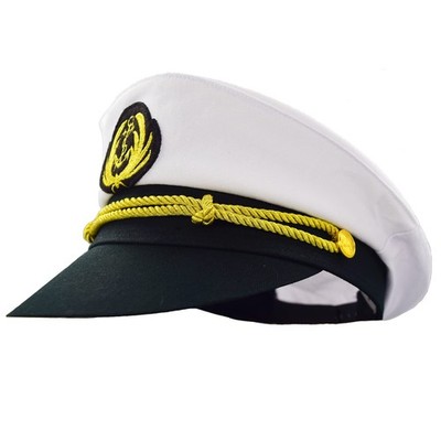 Men's Captain Hats Anchor Cruises Skipper Boat Hat Nautical Large, White 1 