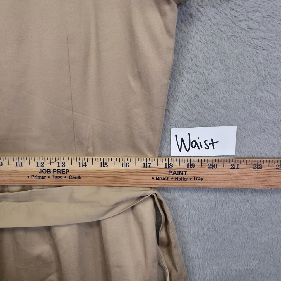 Liz Claiborne Shirt Dress Womens 14 Khaki Button Belted Preppy Office Capsule - Image 4 of 4