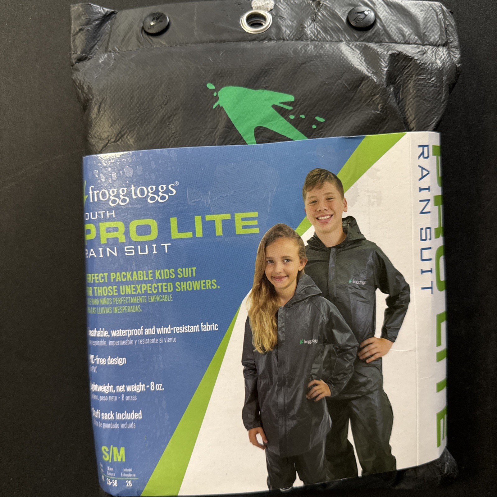 Frogg Toggs ProLite Youth Carbon Gray Rain Suit Waterproof N