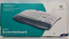 NEW Logitech Access Wired Keyboard Wrist Palm...