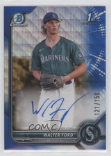 2022 Bowman Draft Chrome Pick Blue Wave Refractor 121/150 Walter Ford Auto 0c2t