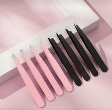 Metal Tweezer Set, Portable Eyebrow  Eyelash Tools