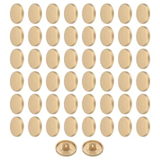 50pcs Metal Round Flat Sewing Buttons 15mm Alloy Button, Matt Gold