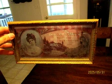 Queen  Beauty Toilet Soap reverse glass painted wood framed advertising sign