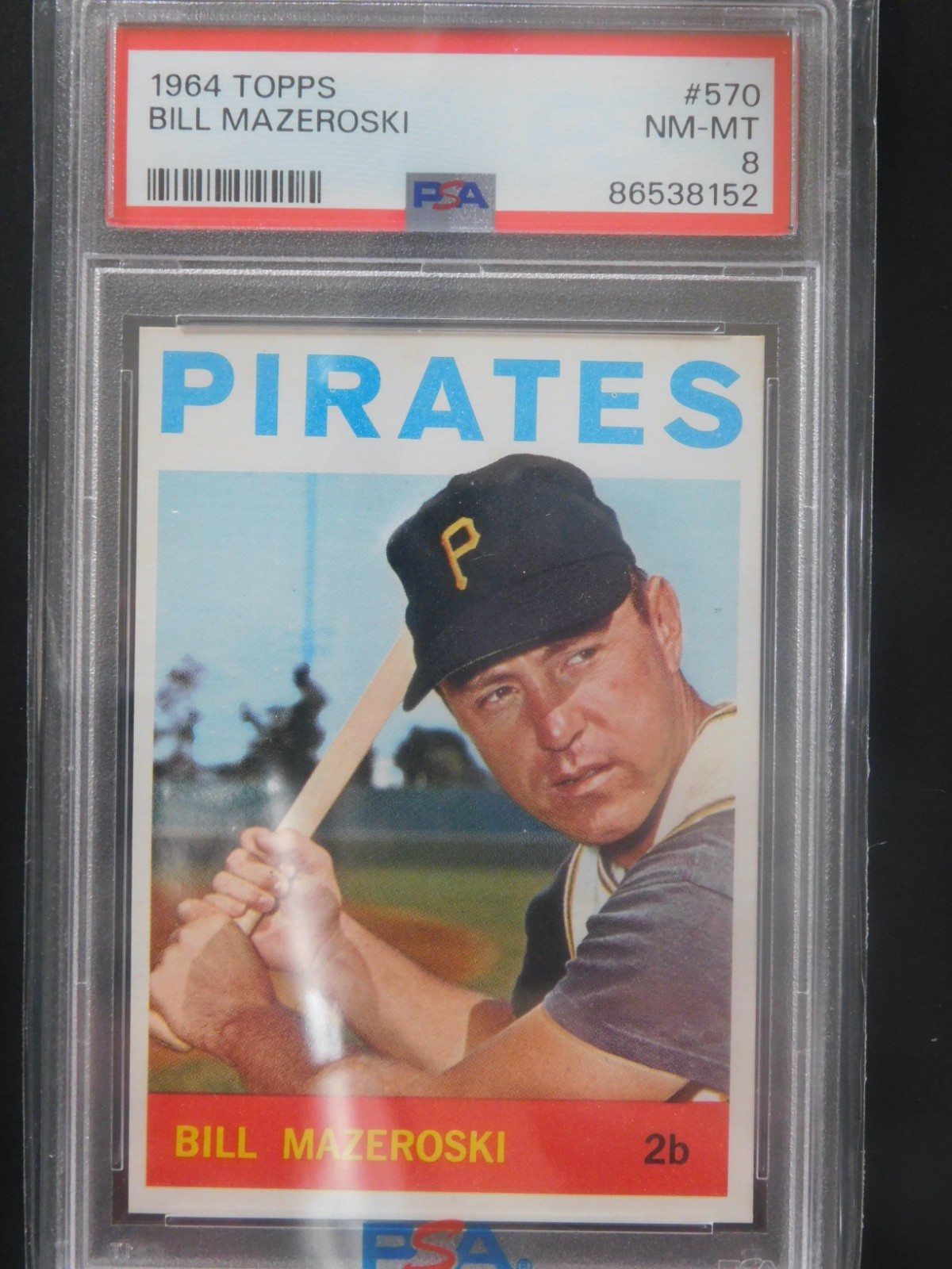 1964 Topps Baseball Card #570 Bil Mazeroski (NM-MT) PSA 8