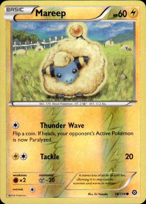 Pokemon Reverse Holo Mareep XY - Steam Siege 38/114 LP