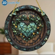 Vintage Acrylic Suncatcher Enchanted Heart Door Design Window/Living Room Decor