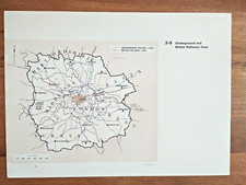1964 Vintage Map of London Underground and British Railways Lines