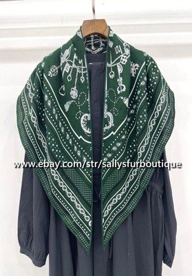 Sallys 70% Cashmere 30% Silk Wrap Scarf Keys Print Triangle Shawl 150 * 96cm