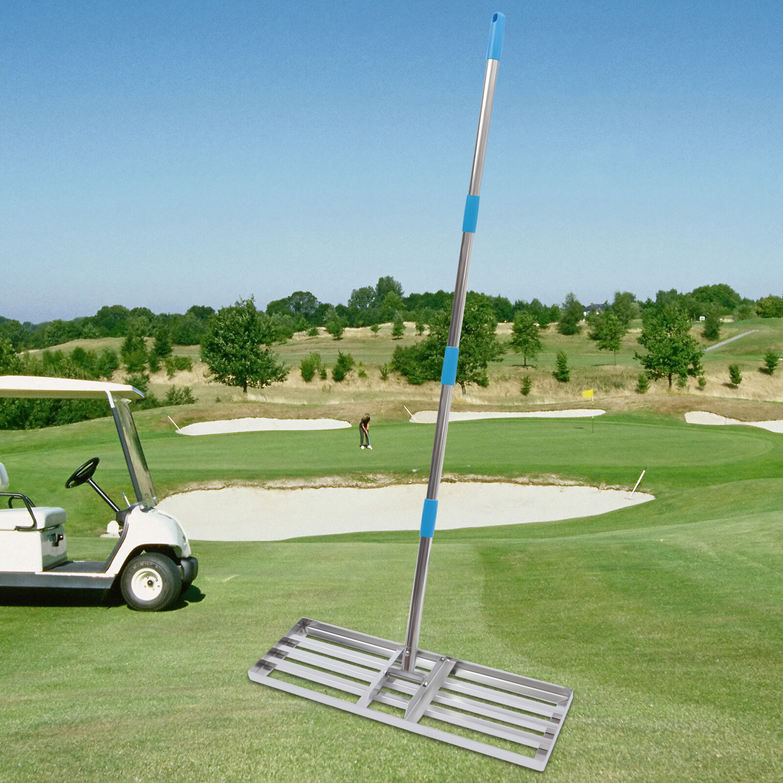 Lawn Leveler Tool Lawn Level Rake 30"x10" Stainless Steel 62.99" Soil