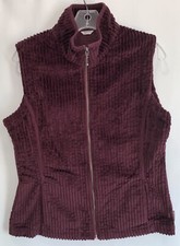 Woolrich Corduroy Full Zip Up Vest Pockets Womens Size Medium Burgundy