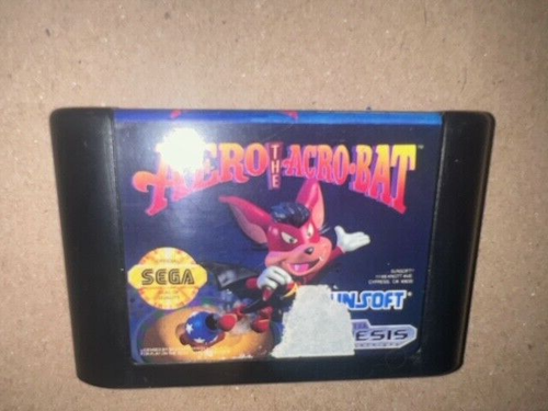 Aero the Acro-Bat for the Sega Genesis! Cartridge only. Damaged label