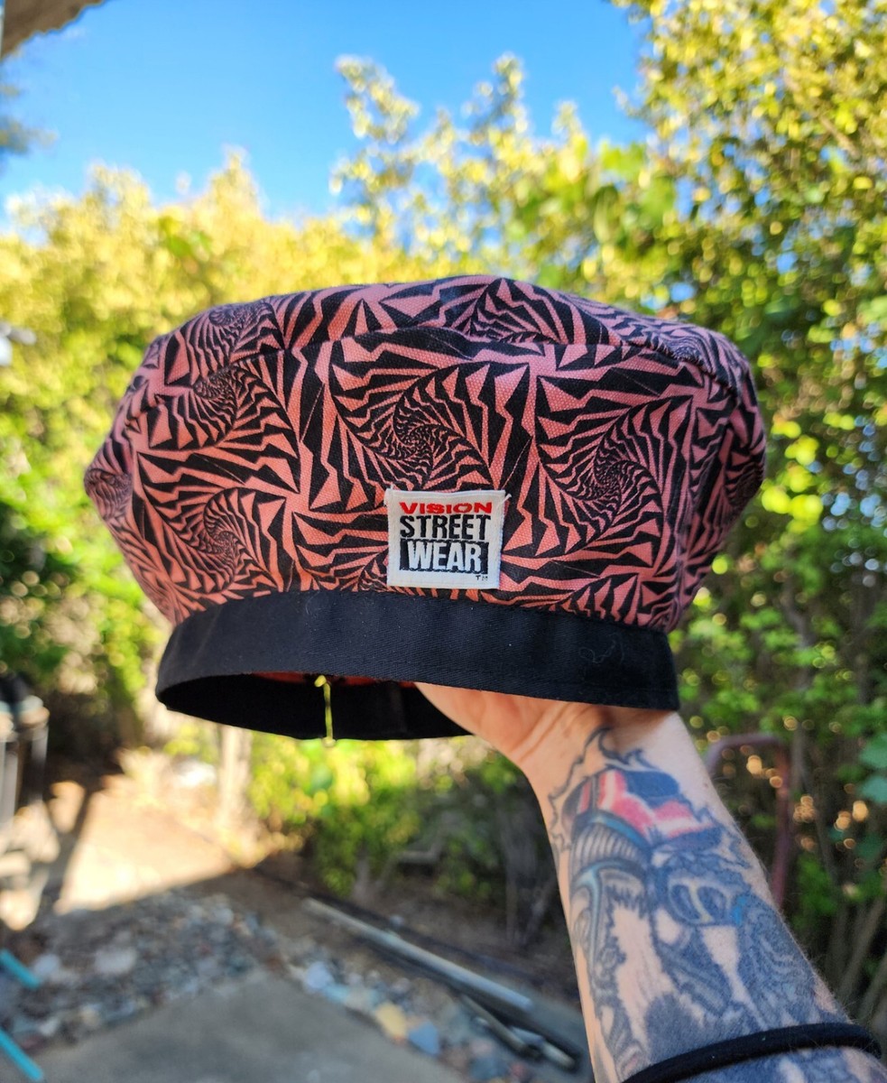 Vintage 1980s VISION STREET WEAR Beret Hat Original Skateboard Cap