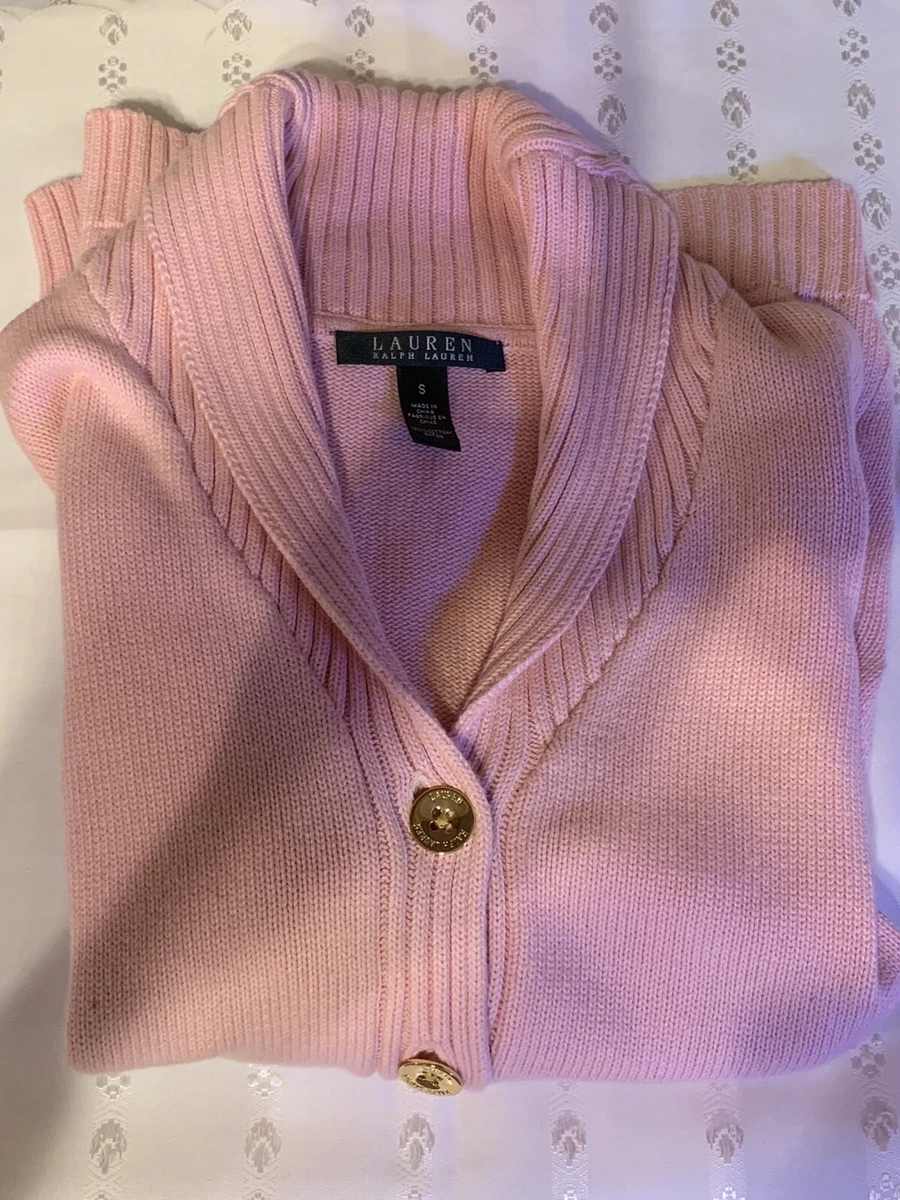 Ralph Lauren Women s Size Small Pink Button Down Sweater. Preowned