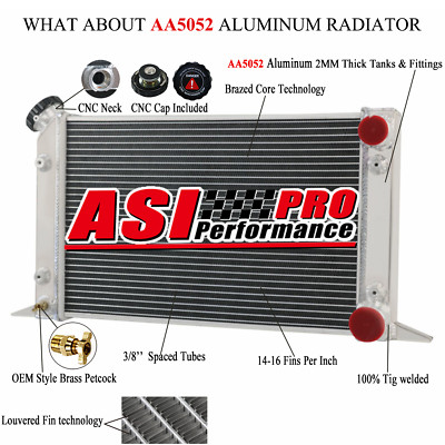 3 Row Aluminum Radiator Fit for VW Scirocco Pro Stock Style For Drag Racing