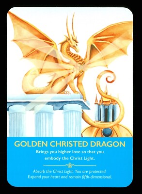 1 x Dragon Oracle card - GOLDEN CHRISTED DRAGON - G6