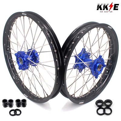 KKE 21/19 Wheels Rims for Kawasaki KX250F KX450F 2015 2016 2017 2018 Blue Hub