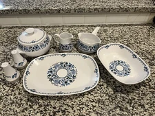 Noritake Progression Blue Moon 9022 Various Pieces Plate Serving Bowls 8pcs