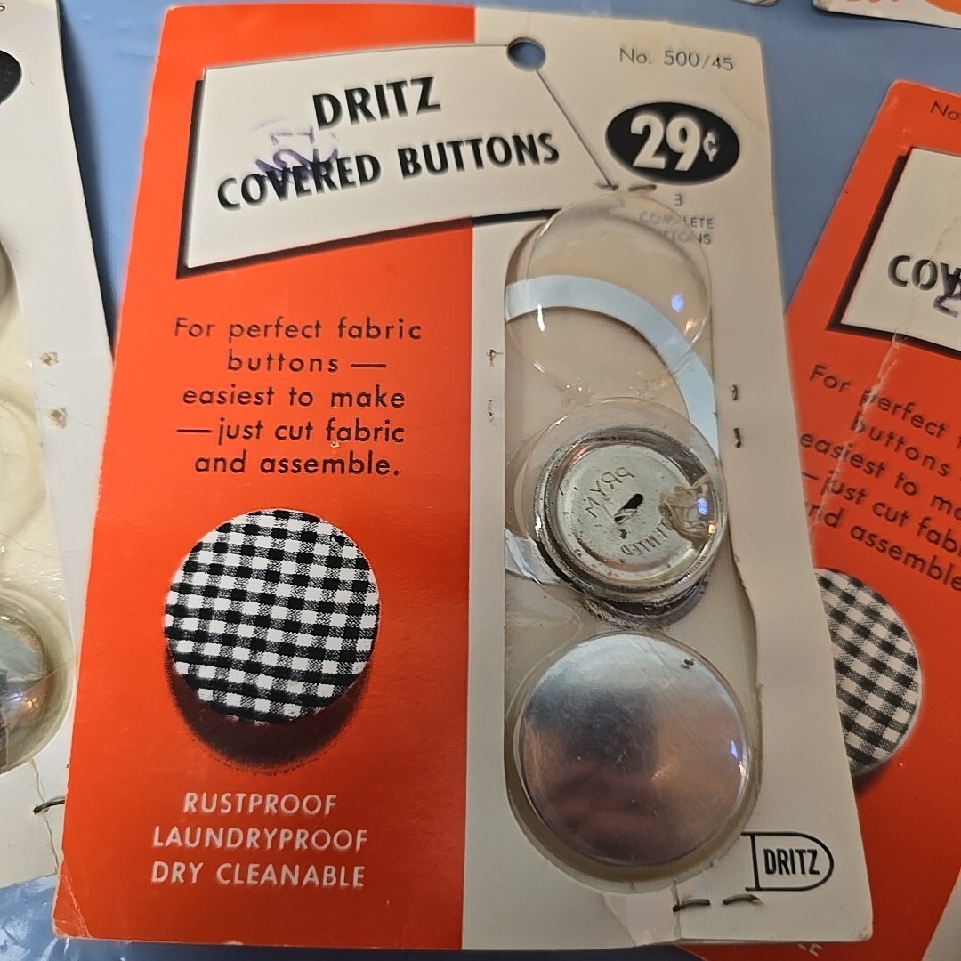 DRITZ Cover Button Kit & Covered Button Sewing Notion Sets LOT of (7)