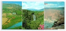 Postcard Lot 3 Hawaii Halemaumau Crater Opaekaa Waterfall Wailua River Marina