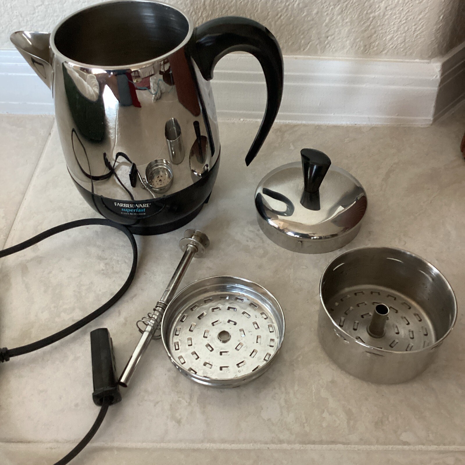 Farberware 4 Cup Electric Percolator coffee maker Stainless Steel Auto